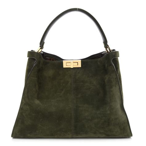 fendi camoscio suede bag|FENDI Camoscio Glazed Fabric FF 1974 Large Peekaboo X.